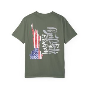 Dark Themed - Statue of Liberty 4th of July Unisex Garment - Dyed T-shirt - Image 55