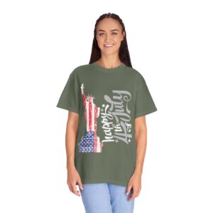 Dark Themed - Statue of Liberty 4th of July Unisex Garment - Dyed T-shirt - Image 58