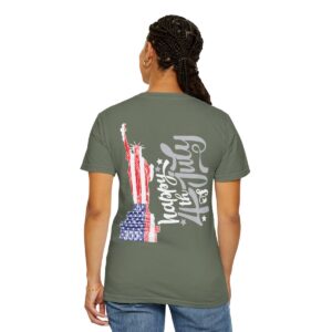 Dark Themed - Statue of Liberty 4th of July Unisex Garment - Dyed T-shirt - Image 59