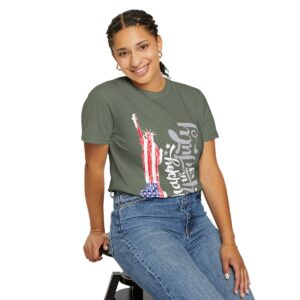 Dark Themed - Statue of Liberty 4th of July Unisex Garment - Dyed T-shirt - Image 61