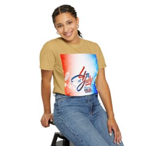 Patch Color Design for 4th of July - Unisex Garment-Dyed T-shirt - Image 49