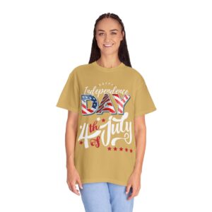 Dark Themed 4th of July Unisex Garment-Dyed T-shirt Featuring a Creative Design - Image 19