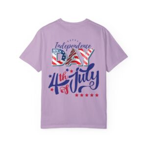 Celebrate in Style with Our Light Color Tee Featuring a Creative 4th of July Design - Unisex Garment-Dyed T-shirt - Image 3