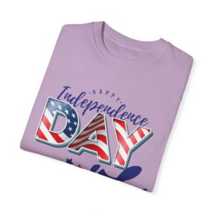 Celebrate in Style with Our Light Color Tee Featuring a Creative 4th of July Design - Unisex Garment-Dyed T-shirt - Image 4