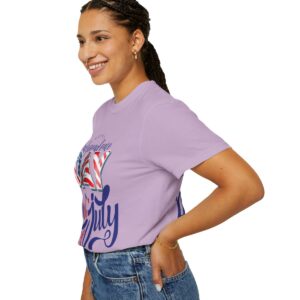 Celebrate in Style with Our Light Color Tee Featuring a Creative 4th of July Design - Unisex Garment-Dyed T-shirt - Image 8