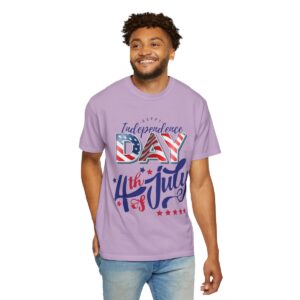 Celebrate in Style with Our Light Color Tee Featuring a Creative 4th of July Design - Unisex Garment-Dyed T-shirt - Image 10