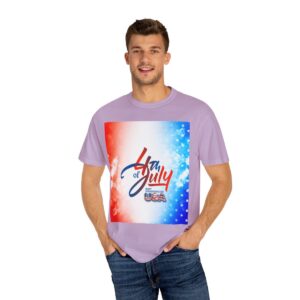 Patch Color Design for 4th of July - Unisex Garment-Dyed T-shirt - Image 187