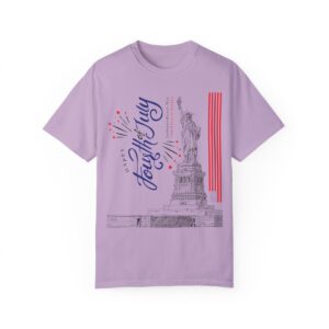 Style with Our Light Color Tee Featuring a Sleek 4th of July Design - Unisex Garment-Dyed T-shirt - Image 41