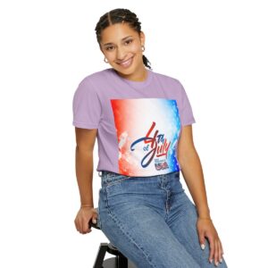 Patch Color Design for 4th of July - Unisex Garment-Dyed T-shirt - Image 192