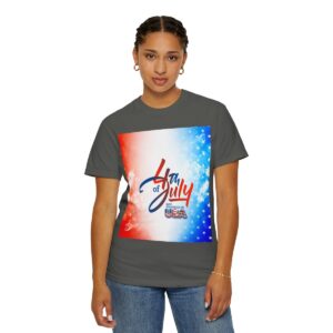 Patch Color Design for 4th of July - Unisex Garment-Dyed T-shirt - Image 72