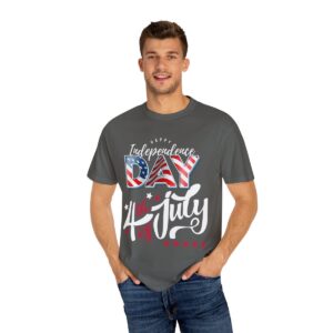 Dark Themed 4th of July Unisex Garment-Dyed T-shirt Featuring a Creative Design - Image 44