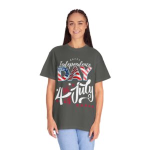 Dark Themed 4th of July Unisex Garment-Dyed T-shirt Featuring a Creative Design - Image 45
