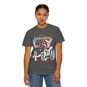 Dark Themed 4th of July Unisex Garment-Dyed T-shirt Featuring a Creative Design - Image 46