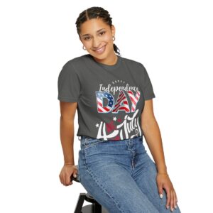 Dark Themed 4th of July Unisex Garment-Dyed T-shirt Featuring a Creative Design - Image 49