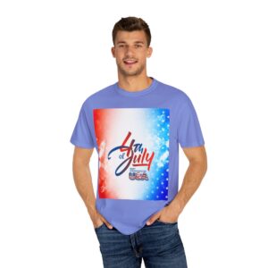 Patch Color Design for 4th of July - Unisex Garment-Dyed T-shirt - Image 148