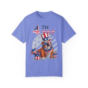 Dog Lovers 4th of July Unisex Garment-Dyed T-shirt - Image 2
