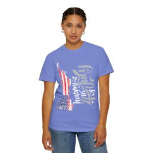 Dark Themed - Statue of Liberty 4th of July Unisex Garment - Dyed T-shirt - Image 66