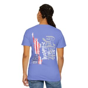 Dark Themed - Statue of Liberty 4th of July Unisex Garment - Dyed T-shirt - Image 72