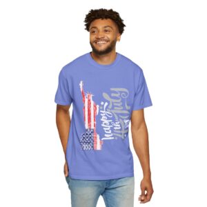 Dark Themed - Statue of Liberty 4th of July Unisex Garment - Dyed T-shirt - Image 75