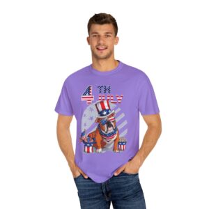Dog Lovers 4th of July Unisex Garment-Dyed T-shirt - Image 96