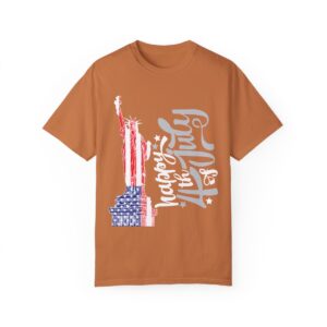 Dark Themed - Statue of Liberty 4th of July Unisex Garment - Dyed T-shirt - Image 15