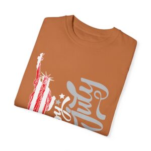 Dark Themed - Statue of Liberty 4th of July Unisex Garment - Dyed T-shirt - Image 17