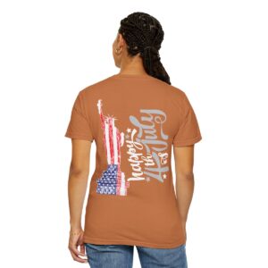 Dark Themed - Statue of Liberty 4th of July Unisex Garment - Dyed T-shirt - Image 20