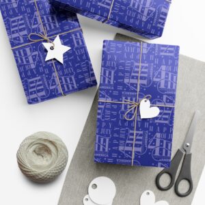 Exquisite 4th of July Pattern in Blue Gift Wrap Papers - Image 22