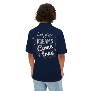 Let Your Dreams Come True Men's Piqué Polo - Image 11