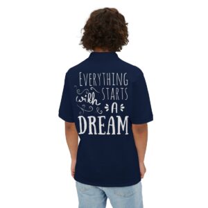 Everything Starts With A Dream Men's Piqué Polo - Image 11