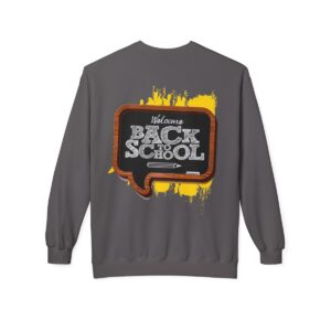 Welcome Back to School on Wooden Unisex Midweight Soft Style Fleece Crewneck Sweatshirt - Image 57