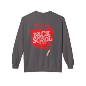 Welcome Back to School Red Unisex Midweight Soft Style Fleece Crewneck Sweatshirt - Image 3
