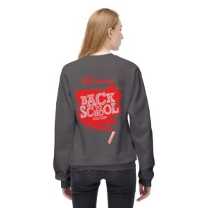 Welcome Back to School Red Unisex Midweight Soft Style Fleece Crewneck Sweatshirt - Image 4