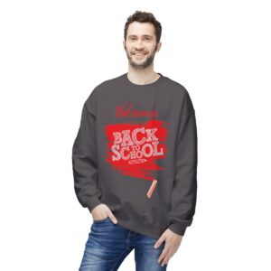 Welcome Back to School Red Unisex Midweight Soft Style Fleece Crewneck Sweatshirt - Image 5