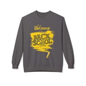 Welcome Back to School Yellow Unisex Midweight Soft Style Fleece Crewneck Sweatshirt - Image 56