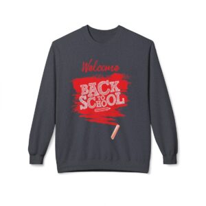 Welcome Back to School Red Unisex Midweight Soft Style Fleece Crewneck Sweatshirt - Image 50