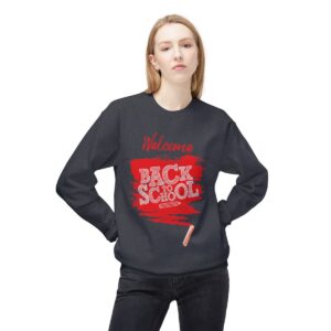 Welcome Back to School Red Unisex Midweight Soft Style Fleece Crewneck Sweatshirt - Image 49