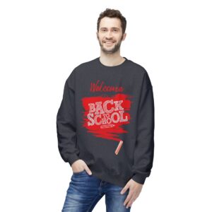 Welcome Back to School Red Unisex Midweight Soft Style Fleece Crewneck Sweatshirt - Image 53