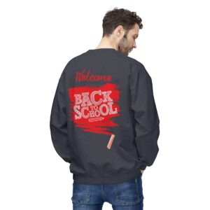 Welcome Back to School Red Unisex Midweight Soft Style Fleece Crewneck Sweatshirt - Image 54