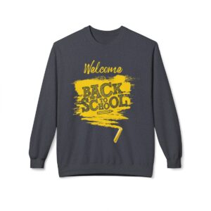 Welcome Back to School Yellow Unisex Midweight Soft Style Fleece Crewneck Sweatshirt - Image 44