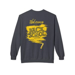 Welcome Back to School Yellow Unisex Midweight Soft Style Fleece Crewneck Sweatshirt - Image 45