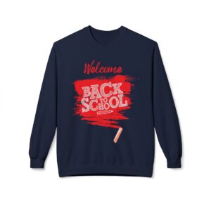 Welcome Back to School Red Unisex Midweight Soft Style Fleece Crewneck Sweatshirt - Image 68