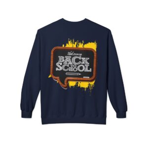 Welcome Back to School on Wooden Unisex Midweight Soft Style Fleece Crewneck Sweatshirt - Image 69