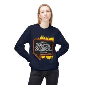 Welcome Back to School on Wooden Unisex Midweight Soft Style Fleece Crewneck Sweatshirt - Image 70