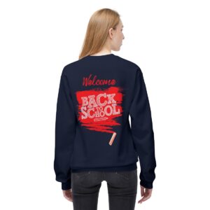 Welcome Back to School Red Unisex Midweight Soft Style Fleece Crewneck Sweatshirt - Image 70