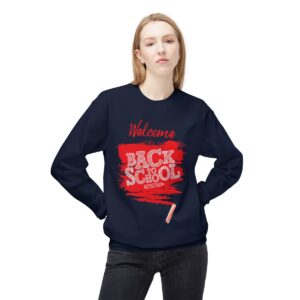 Welcome Back to School Red Unisex Midweight Soft Style Fleece Crewneck Sweatshirt - Image 67