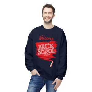 Welcome Back to School Red Unisex Midweight Soft Style Fleece Crewneck Sweatshirt - Image 71