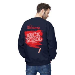 Welcome Back to School Red Unisex Midweight Soft Style Fleece Crewneck Sweatshirt - Image 72