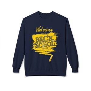 Welcome Back to School Yellow Unisex Midweight Soft Style Fleece Crewneck Sweatshirt - Image 68