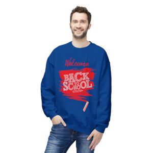 Welcome Back to School Red Unisex Midweight Soft Style Fleece Crewneck Sweatshirt - Image 65